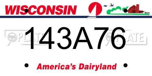 143A76 Wisconsin License Plate