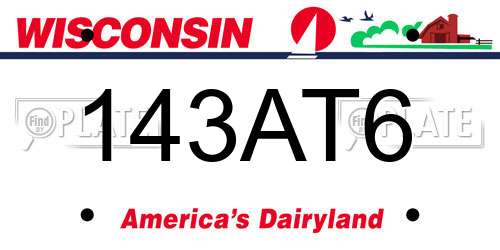 143AT6 Wisconsin License Plate