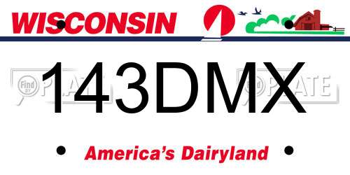 143DMX Wisconsin License Plate