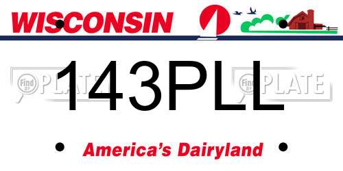 143PLL Wisconsin License Plate
