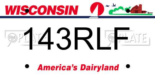 143RLF Wisconsin License Plate