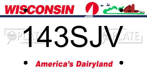143SJV Wisconsin License Plate