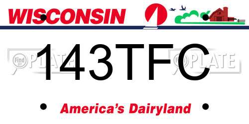 143TFC Wisconsin License Plate