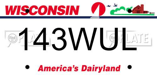 143WUL Wisconsin License Plate