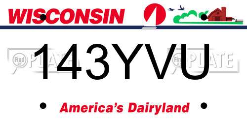 143YVU Wisconsin License Plate