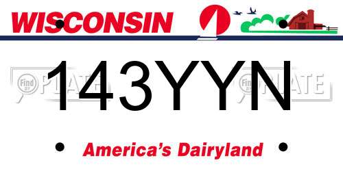 143YYN Wisconsin License Plate