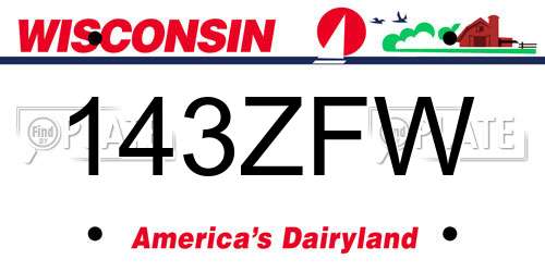 143ZFW Wisconsin License Plate