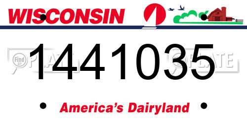 1441035 Wisconsin License Plate