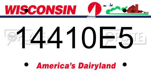 14410E5 Wisconsin License Plate