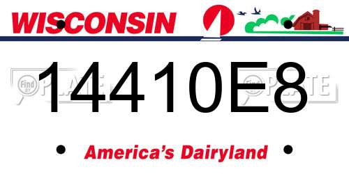 14410E8 Wisconsin License Plate
