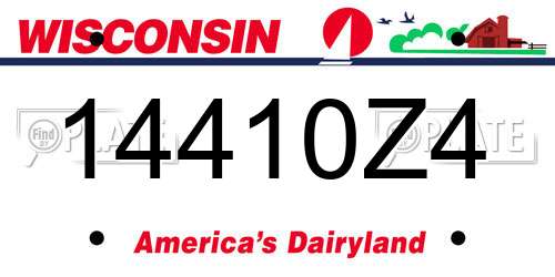 14410Z4 Wisconsin License Plate