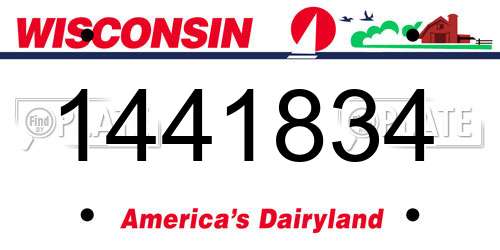 1441834 Wisconsin License Plate