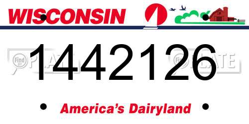 1442126 Wisconsin License Plate