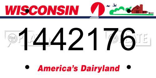 1442176 Wisconsin License Plate