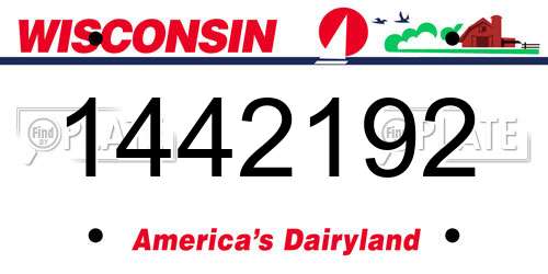 1442192 Wisconsin License Plate