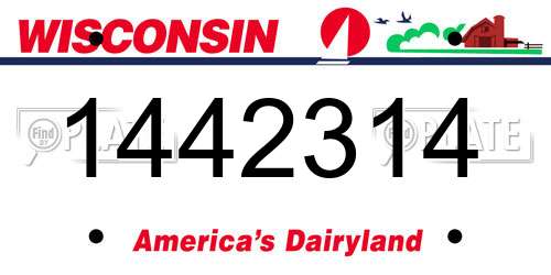 1442314 Wisconsin License Plate
