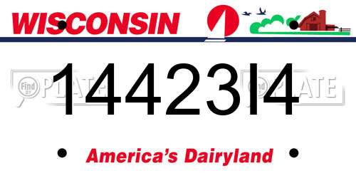 14423I4 Wisconsin License Plate