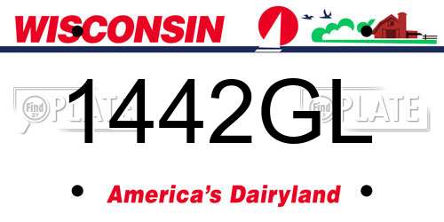 1442GL Wisconsin License Plate