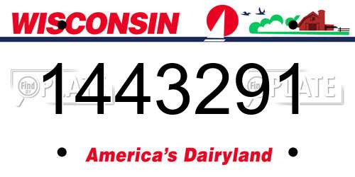 1443291 Wisconsin License Plate