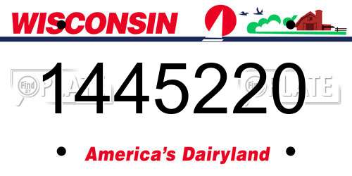 1445220 Wisconsin License Plate