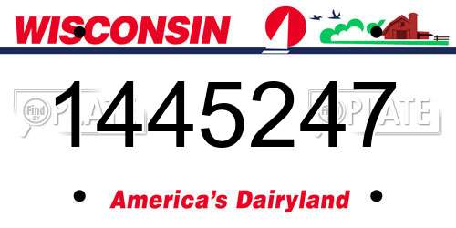 1445247 Wisconsin License Plate