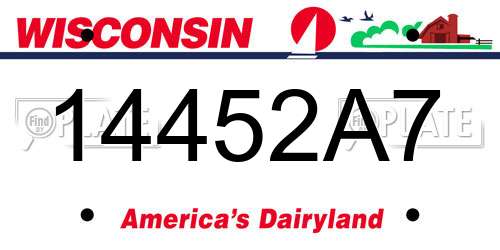 14452A7 Wisconsin License Plate