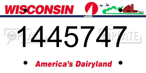 1445747 Wisconsin License Plate