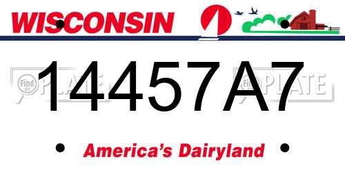 14457A7 Wisconsin License Plate