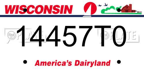 14457T0 Wisconsin License Plate