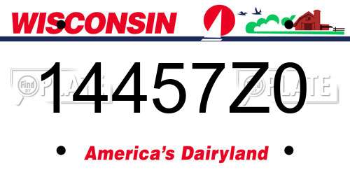 14457Z0 Wisconsin License Plate