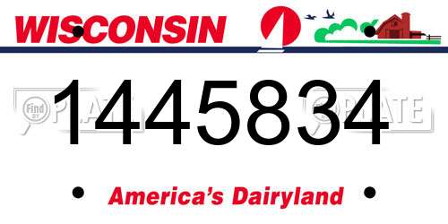 1445834 Wisconsin License Plate