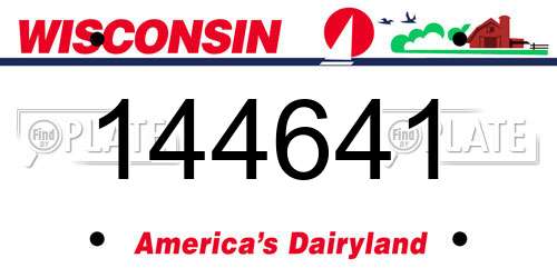144641 Wisconsin License Plate