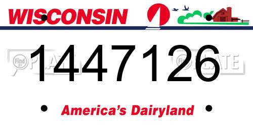 1447126 Wisconsin License Plate