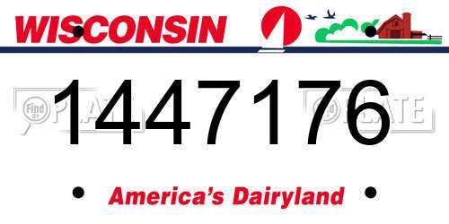 1447176 Wisconsin License Plate