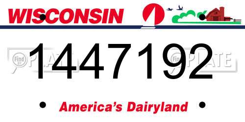 1447192 Wisconsin License Plate