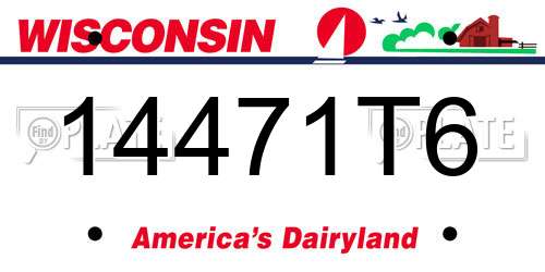 14471T6 Wisconsin License Plate