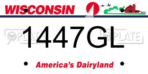 1447GL Wisconsin License Plate