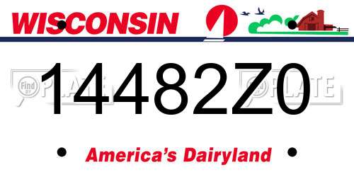 14482Z0 Wisconsin License Plate