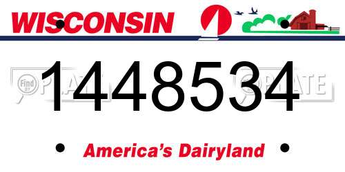 1448534 Wisconsin License Plate
