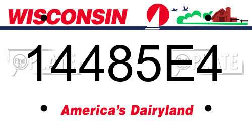 14485E4 Wisconsin License Plate