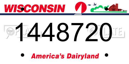 1448720 Wisconsin License Plate