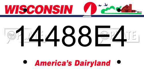 14488E4 Wisconsin License Plate
