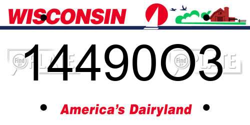 14490O3 Wisconsin License Plate