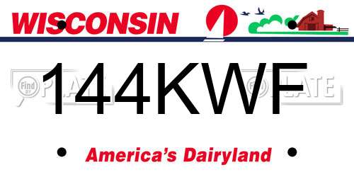 144KWF Wisconsin License Plate