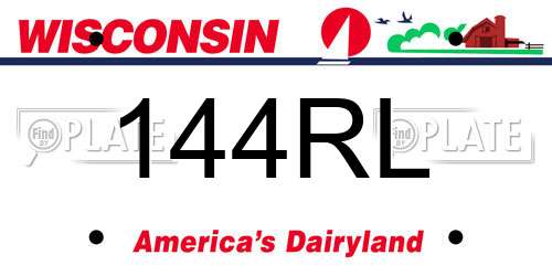 144RL Wisconsin License Plate