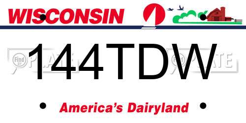 144TDW Wisconsin License Plate