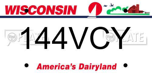 144VCY Wisconsin License Plate