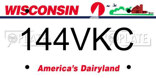144VKC Wisconsin License Plate