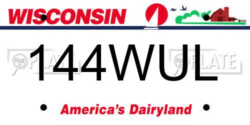 144WUL Wisconsin License Plate