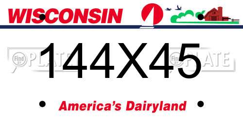 144X45 Wisconsin License Plate
